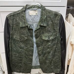 Rag & Bone green army and black leather jacket